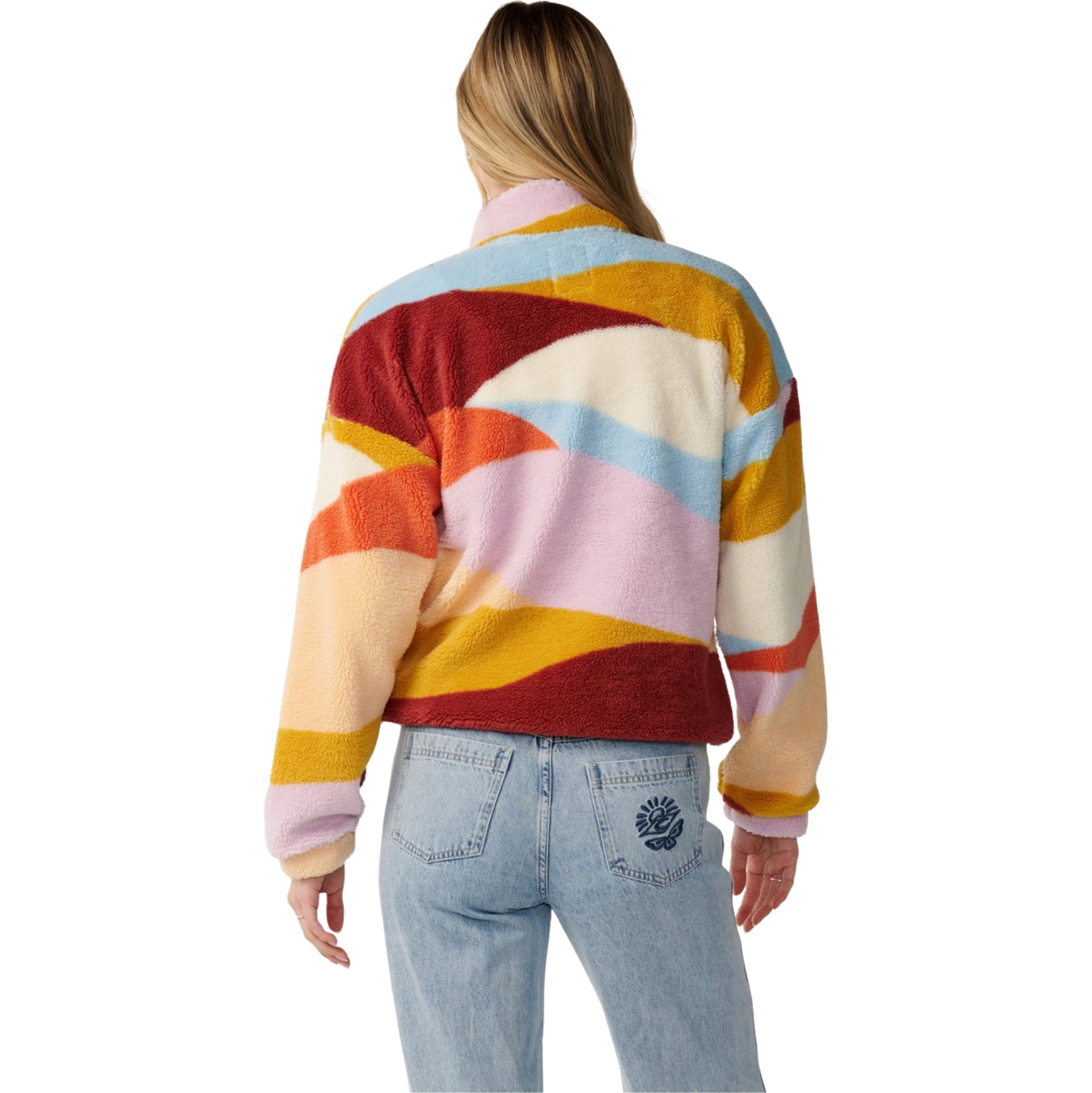 2026 Rip Curl Womens Retro Swell Standard Polar Zip Thru Fleece 0D7WFL - Multi